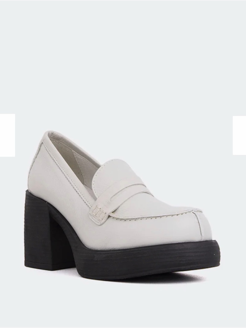 L’intervalle Levigne Off White Leather Platform Loafers 36